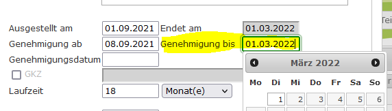 Genehmigung bis korrigieren